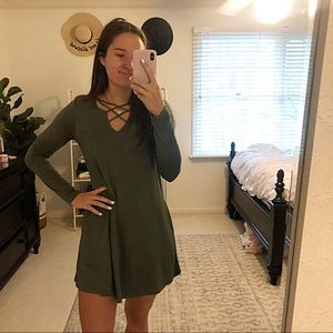 Olive green socialite dress